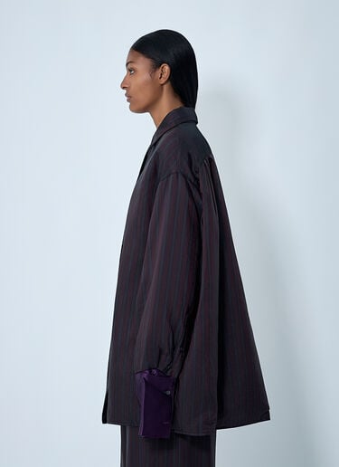 Striped Button-Down Shirt Dries Van Noten Striped Button-Down Shirt Burgundy dvn0262007