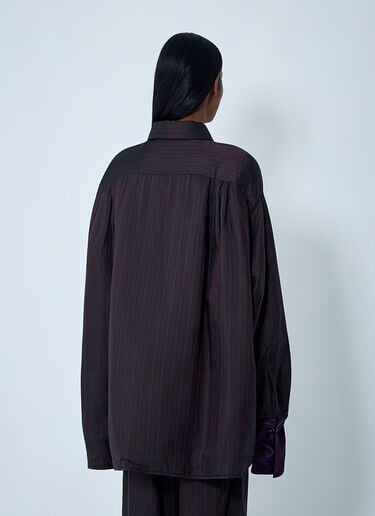 Striped Button-Down Shirt Dries Van Noten Striped Button-Down Shirt Burgundy dvn0262007