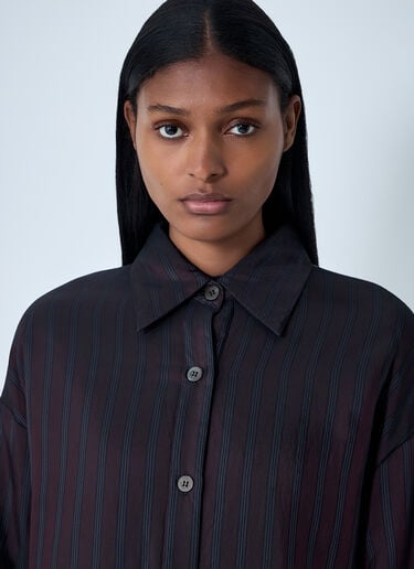 Striped Button-Down Shirt Dries Van Noten Striped Button-Down Shirt Burgundy dvn0262007