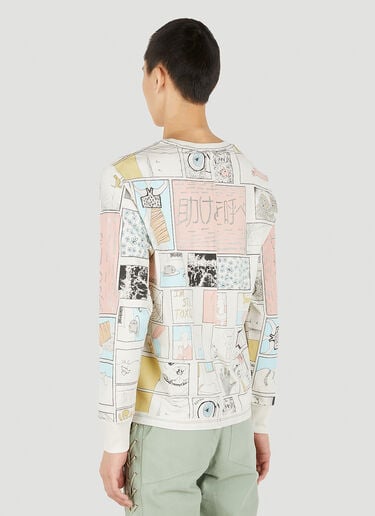 그래픽 랩트 롱 슬리브 T-셔츠 Eckhaus Latta 그래픽 랩트 롱 슬리브 T-셔츠 화이트 eck0150005