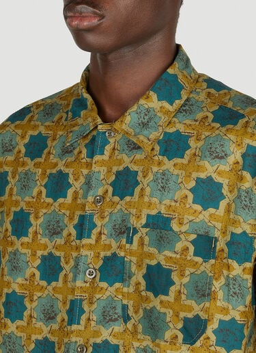 추상 프린트 캠프 반소매 셔츠 Engineered Garments 추상 프린트 캠프 반소매 셔츠 그린 egg0152002