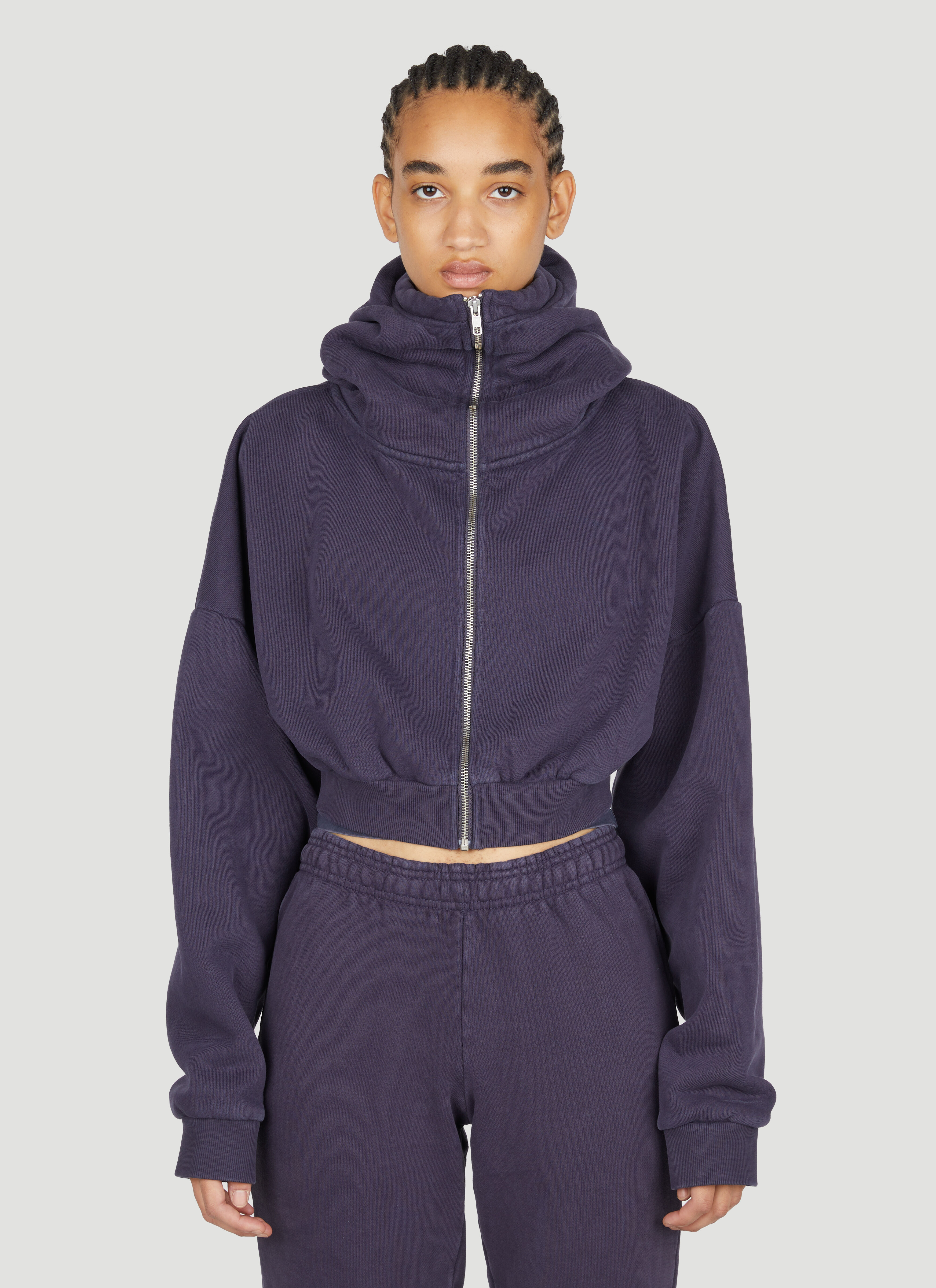 Entire Studios Women's' Cropped Hooded Zip-Up Sweatshirt in