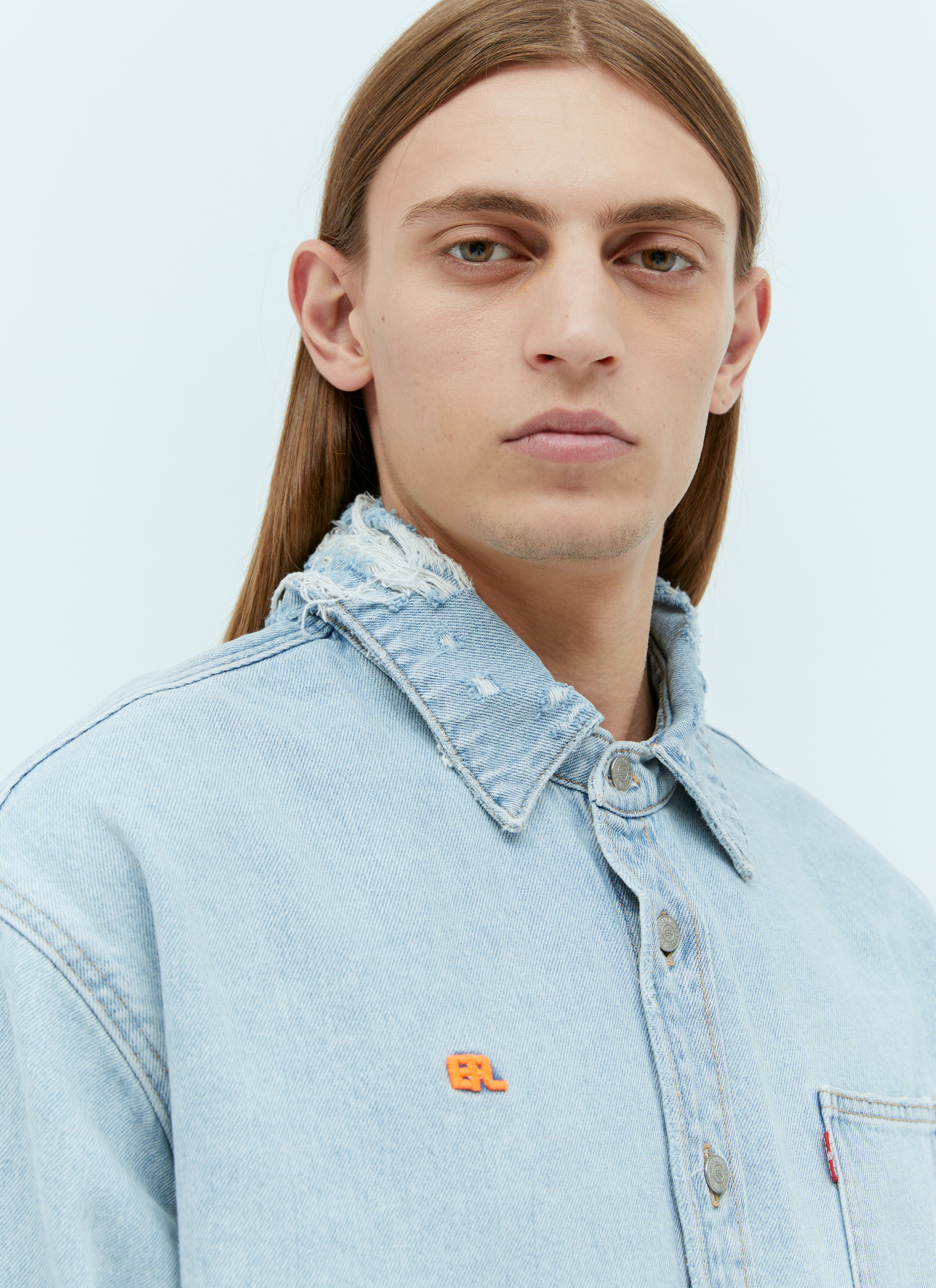 ERL Men's' x Levis Denim Overshirt in Blue | LN-CC®