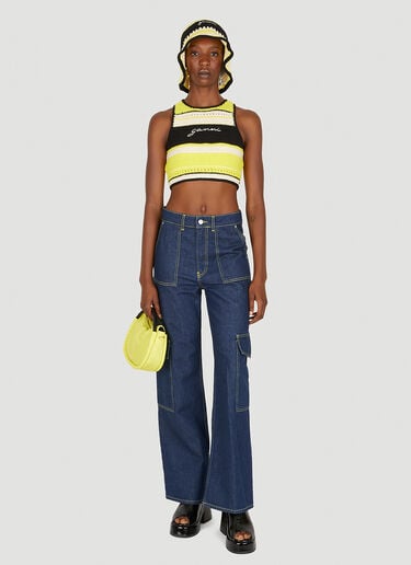 Crochet Bikini Top GANNI Crochet Bikini Top Yellow gan0251061