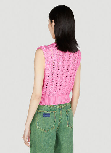 GANNI Rope Cropped Vest Pink gan0252004
