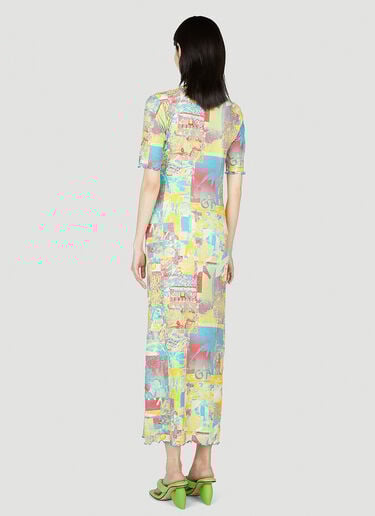 Printed Rib Jersey Maxi Dress GANNI Printed Rib Jersey Maxi Dress Yellow gan0253008