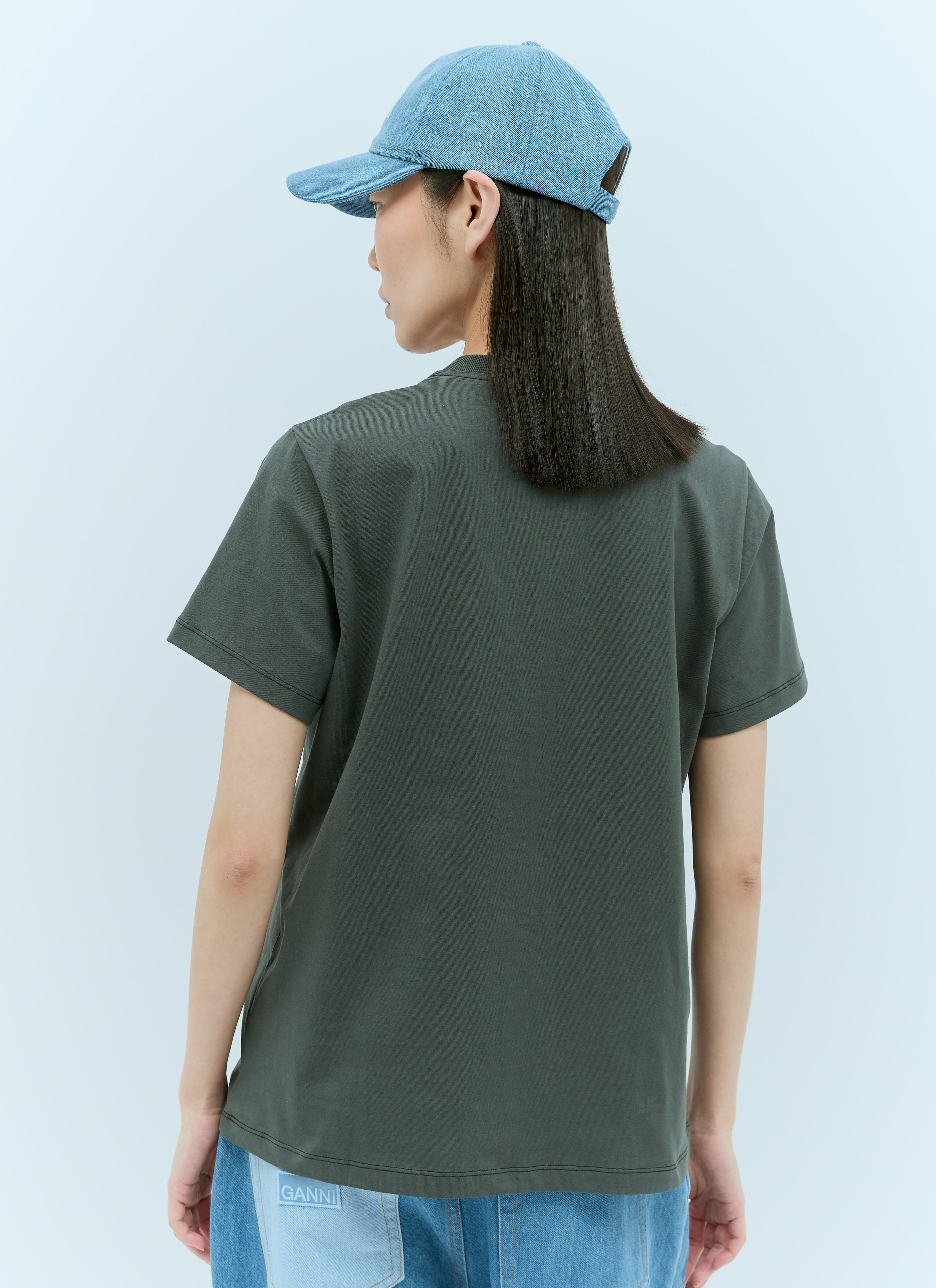 GANNI ストロベリーTシャツ GANNI Women's Strawberry Relaxed T-Shirt in White GANNI