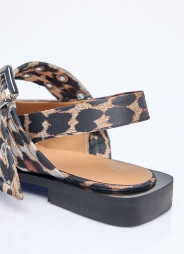 Feminine Buckle Ballerina Flats GANNI Feminine Buckle Ballerina Flats Brown gan0258080