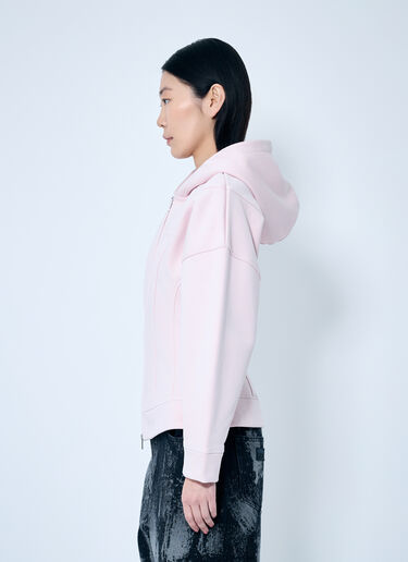 GANNI Fleece Zip Hooded Sweatshirt Pink gan0259039
