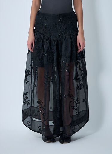 Embellished Organza Maxi Skirt GANNI Embellished Organza Maxi Skirt Black gan0261014