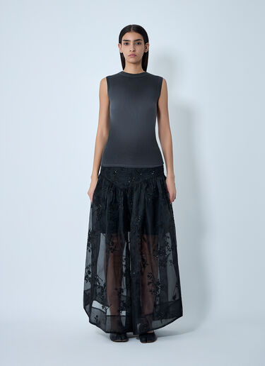 Embellished Organza Maxi Skirt GANNI Embellished Organza Maxi Skirt Black gan0261014