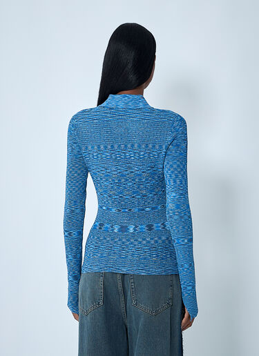 Space-Dyed Polo Sweater GANNI Space-Dyed Polo Sweater Blue gan0262004