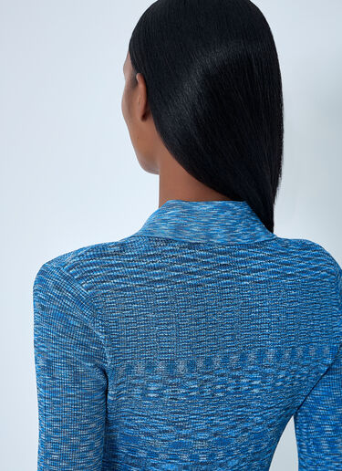 GANNI Space-Dyed Polo Sweater Blue gan0262004
