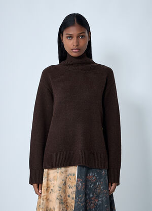 GANNI Wool-Blend Sweater Brown gan0262006