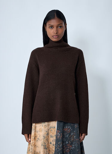 GANNI Wool-Blend Sweater Brown gan0262006