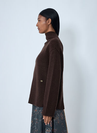 GANNI Wool-Blend Sweater Brown gan0262006