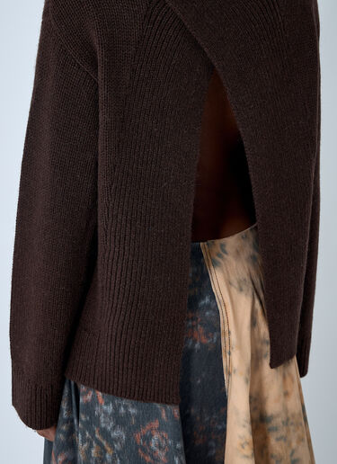 GANNI Wool-Blend Sweater Brown gan0262006