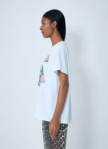 Logo Motif T-Shirt GANNI Logo Motif T-Shirt White gan0262007