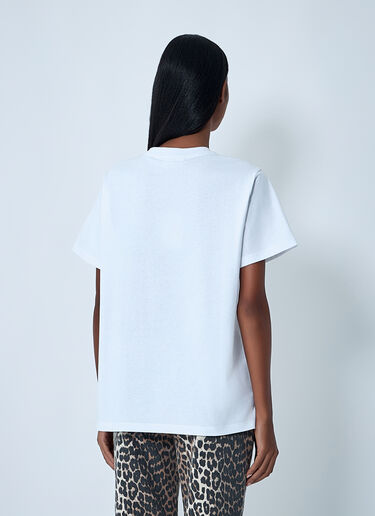 Logo Motif T-Shirt GANNI Logo Motif T-Shirt White gan0262007