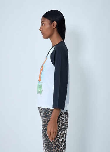 GANNI Logo Motif T-Shirt White gan0262009