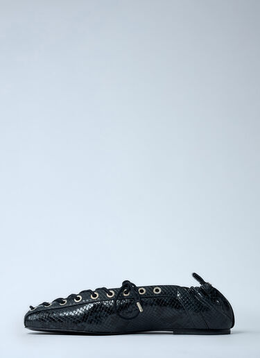 Eyelet Lace-Up Ballerina Flats GANNI Eyelet Lace-Up Ballerina Flats Black gan0262014