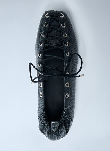 Eyelet Lace-Up Ballerina Flats GANNI Eyelet Lace-Up Ballerina Flats Black gan0262014