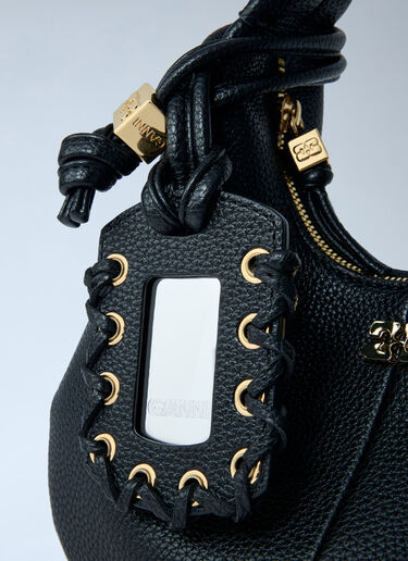 GANNI Mini Hobo Handbag Black gan0262021