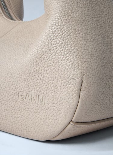 GANNI Mini Hobo Handbag White gan0262022