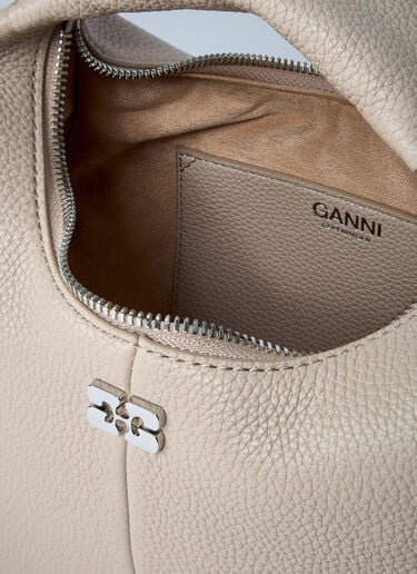 GANNI Mini Hobo Handbag White gan0262022