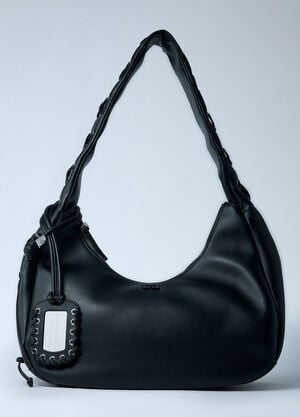 GANNI Medium Hobo Lace Shoulder Bag Black gan0262023