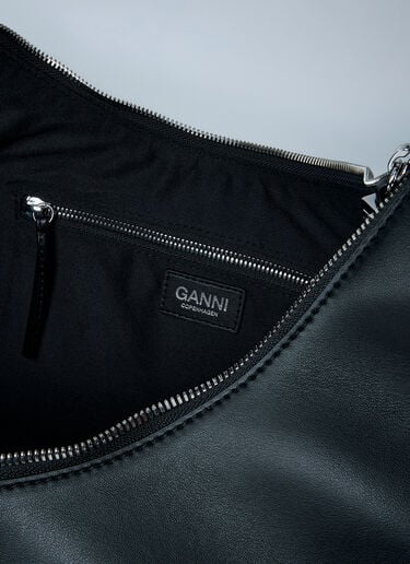GANNI Medium Hobo Lace Shoulder Bag Black gan0262023