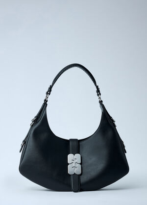 GANNI Small Kat Silver Shoulder Bag Black gan0262026