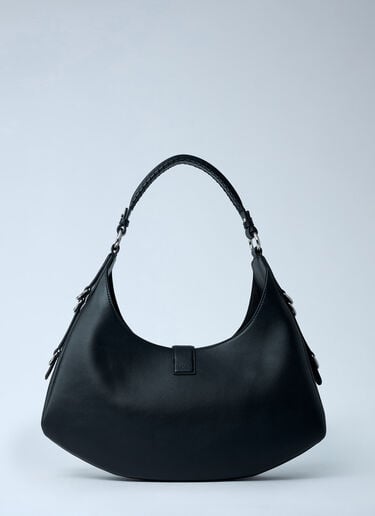 GANNI Small Kat Silver Shoulder Bag Black gan0262026