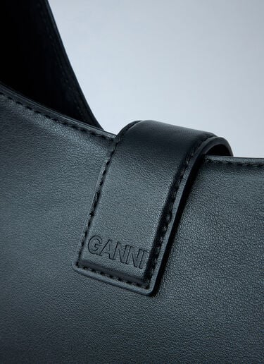 GANNI Small Kat Silver Shoulder Bag Black gan0262026