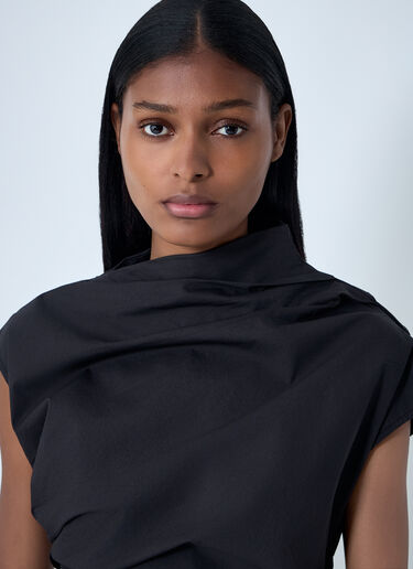 GANNI Ruched Top Black gan0262036