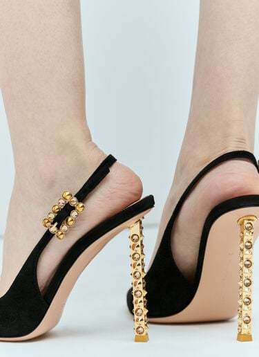 스웨이드 포인트 슬링백 힐 Gianvito Rossi 스웨이드 포인트 슬링백 힐 블랙 gia0255004