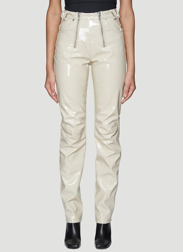 High Waist Vinyl Pants GmbH High Waist Vinyl Pants Beige gmb0238003