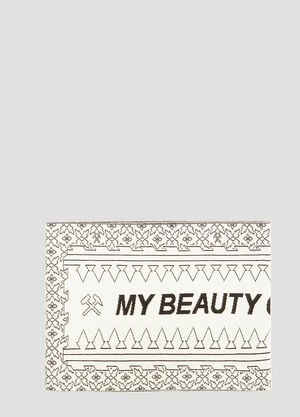 GmbH My Beauty Offends You Intarsia Knit Scarf White gmb0334007