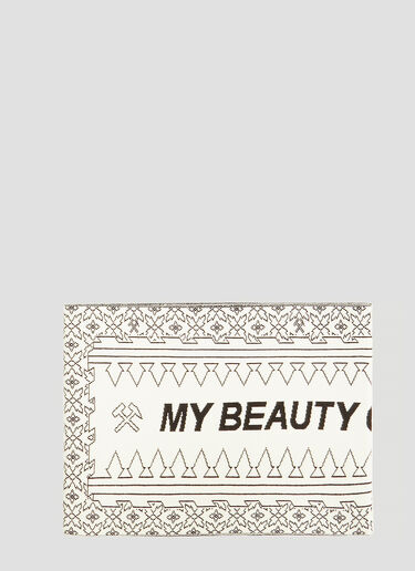 My Beauty Offends You Intarsia Knit Scarf GmbH My Beauty Offends You Intarsia Knit Scarf White gmb0334007
