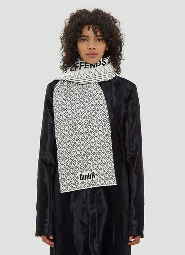 My Beauty Offends You Intarsia Knit Scarf GmbH My Beauty Offends You Intarsia Knit Scarf White gmb0334007