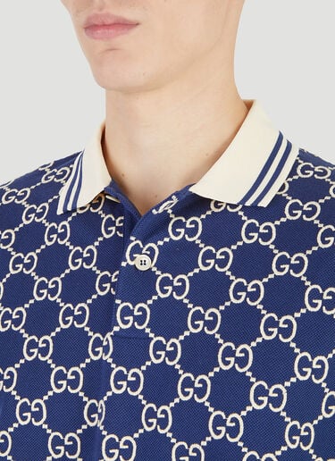 GG Supreme Polo Shirt Gucci GG Supreme Polo Shirt Blue guc0145038