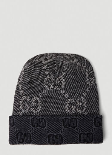 GG Motif Beanie Hat Gucci GG Motif Beanie Hat Grey guc0152201