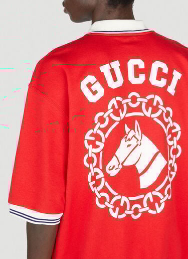 Logo Print Polo Shirt Gucci Logo Print Polo Shirt Red guc0153008