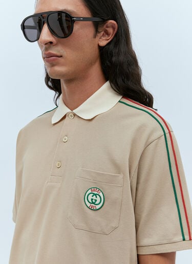 徽标贴饰 Polo 衫 Gucci 徽标贴饰 Polo 衫 米色 guc0153026