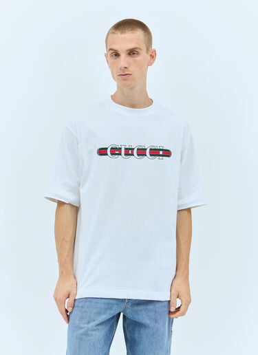 Logo Print T-Shirt Gucci Logo Print T-Shirt White guc0157008