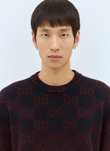 GG Degradé 羊毛提花针织衫 Gucci GG Degradé 羊毛提花针织衫 酒红色 guc0157022