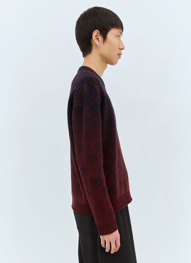 GG Degradé 羊毛提花针织衫 Gucci GG Degradé 羊毛提花针织衫 酒红色 guc0157022