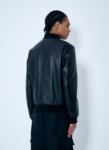 Embossed GG Leather Bomber Jacket Gucci Embossed GG Leather Bomber Jacket Black guc0159053