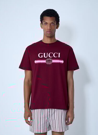Logo Motif T-Shirt Gucci Logo Motif T-Shirt Red guc0161019