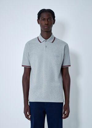Gucci Logo Motif Polo Shirt Grey guc0161024